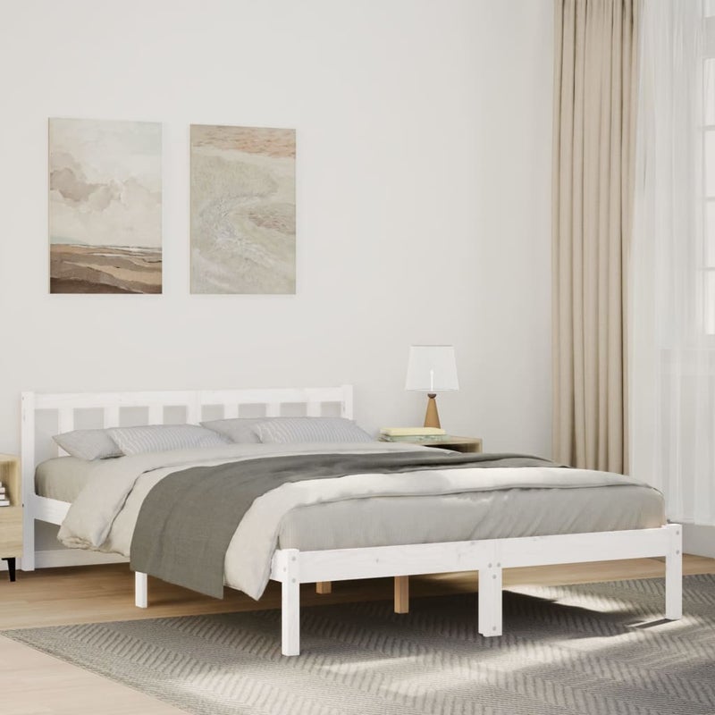 Dłuższe łóżko bez materaca 160x220 cm lite drewno sosnowe