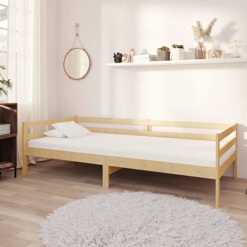 Łóżko Dzienne z Materacem Łózko Drewniane Brązowe Sosna 90x200 cm