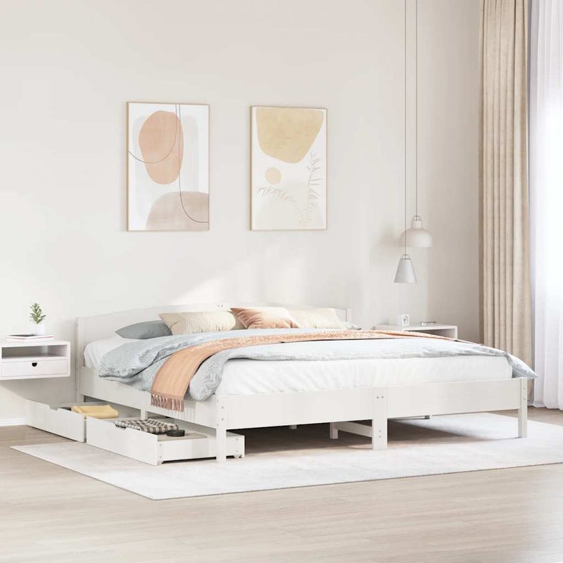 Łóżko drewniane rama łóżka sofa biała do sypialni pokoju 180x200 cm