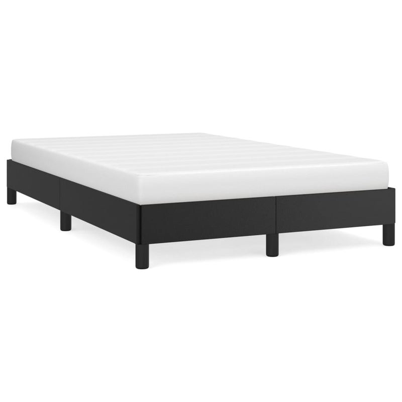 Łóżko tapicerowane rama łóżka ze stelażem czarne skóra sztuczna 120x200 cm