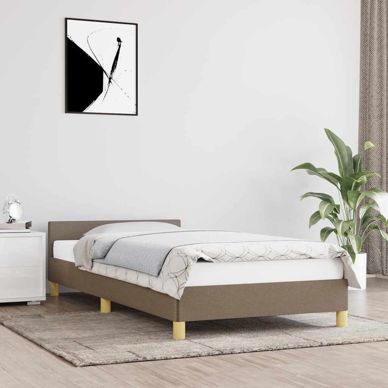 Łóżko tapicerowane rama łóżka ze stelażem do sypialni brązowe 80x200 cm