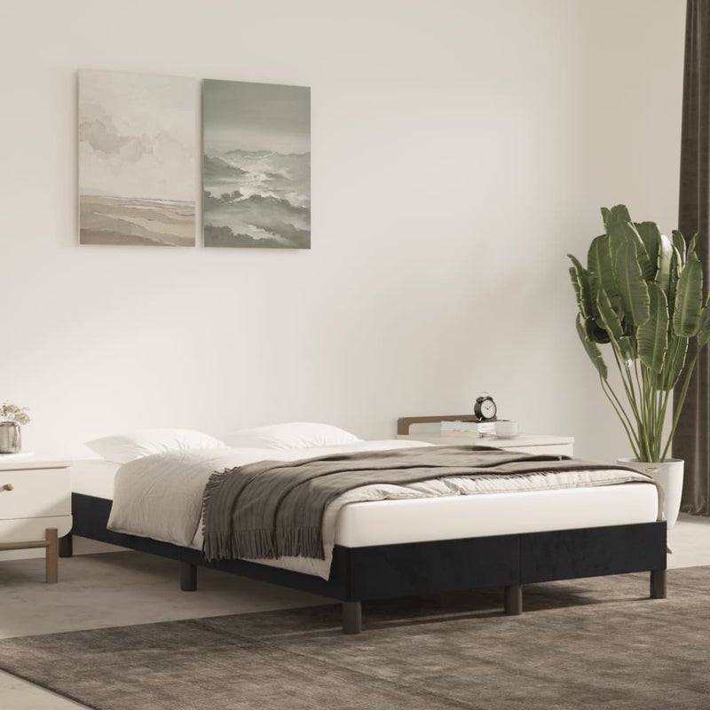 Łóżko tapicerowane rama łóżka ze stelażem czarne aksamitne 120x200 cm