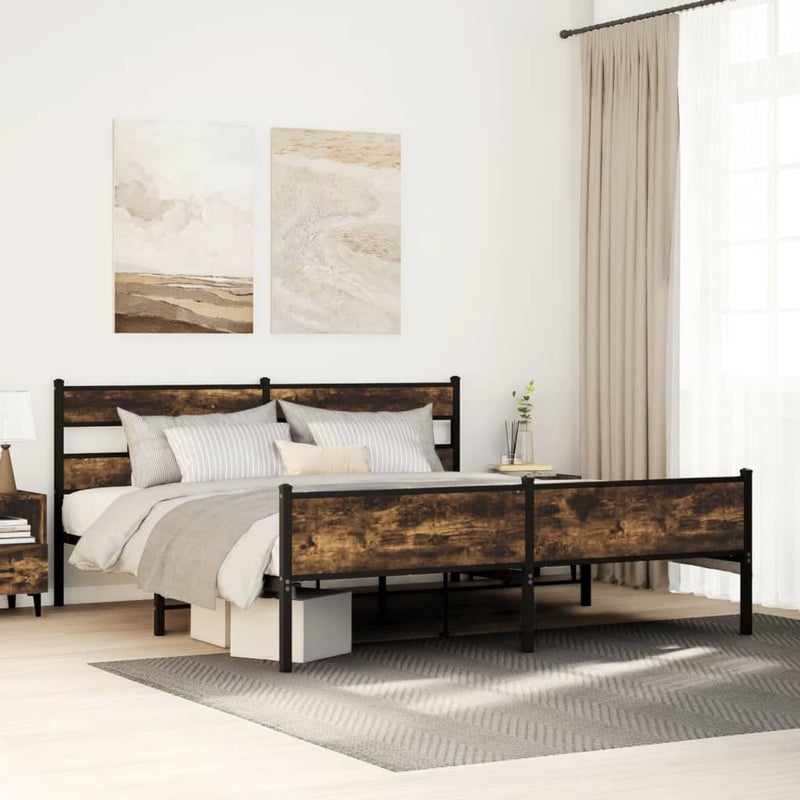 Łóżko Metalowe Czarne Rama łóżka Ze Stelażem Łóżko Do Sypialni Pokoju 180x200 cm