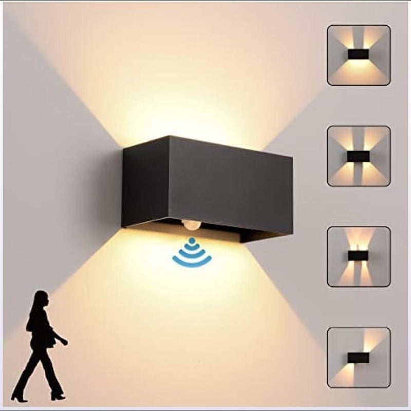 Kinkiet wewnętrzny/zewnętrzny z czujnikiem ruchu, 24 W, nowoczesna dioda LED, opakowanie 1 szt., ciepłe białe światło 3000 K