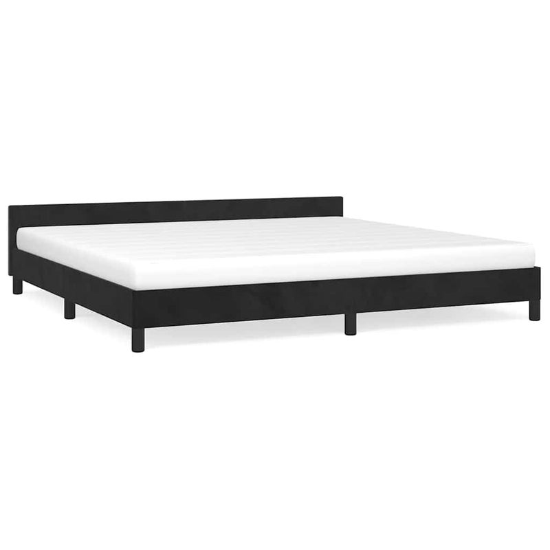 Łóżko tapicerowane rama łóżka ze stelażem czarne aksamitne 200x200 cm