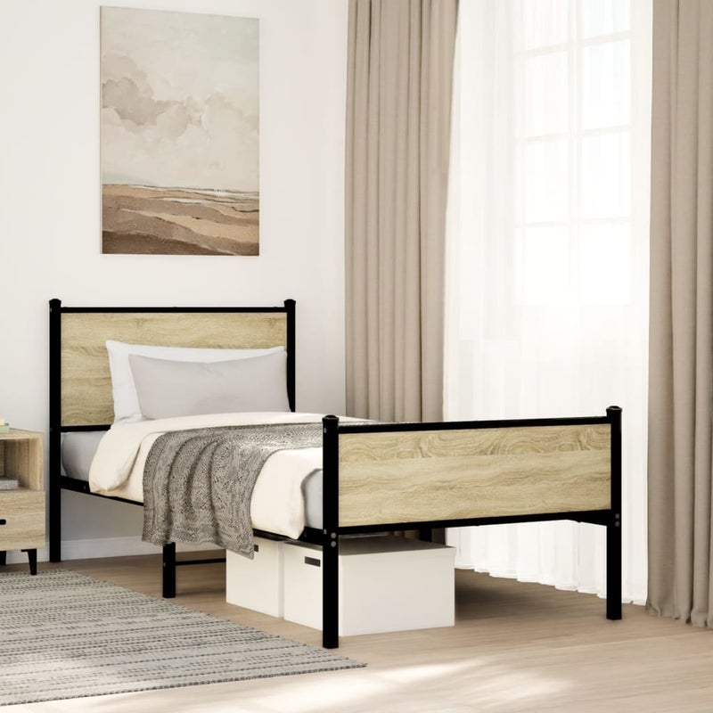 Łóżko Metalowe Czarne Rama łóżka Ze Stelażem Łóżko Do Sypialni Pokoju 80x200 cm