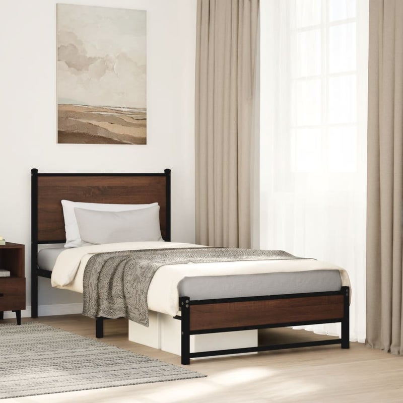 Łóżko Metalowe Czarne Rama łóżka Ze Stelażem Łóżko Do Sypialni Pokoju 80x200 cm