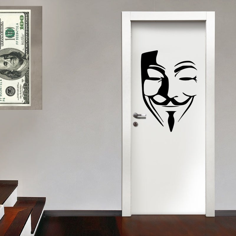 V jak Vendetta - Naklejka ścienna winylowa 55x80 cm - kolor czarny