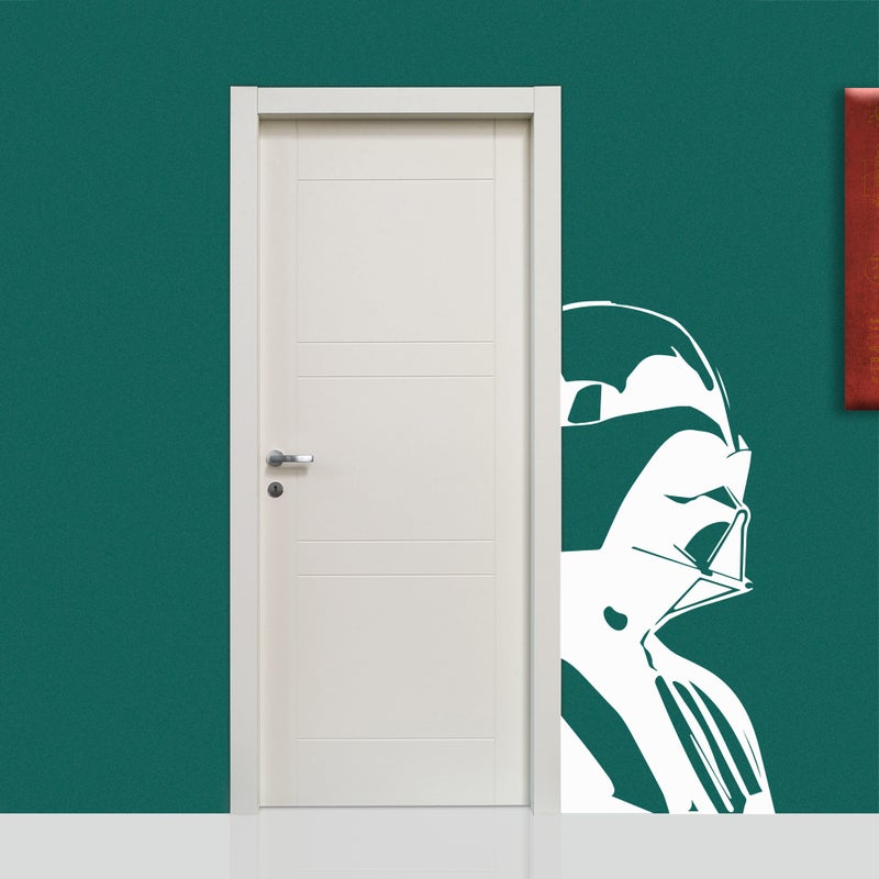 DARTH VADER - Naklejka ścienna winylowa 55x130 cm - kolor BIAŁY