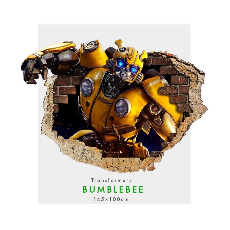 BUMBLEBEE - Naklejka ścienna 3D do pokoju dziecięcego - Naklejka ścienna do pokoju dziecięcego o wymiarach 145x100 cm.