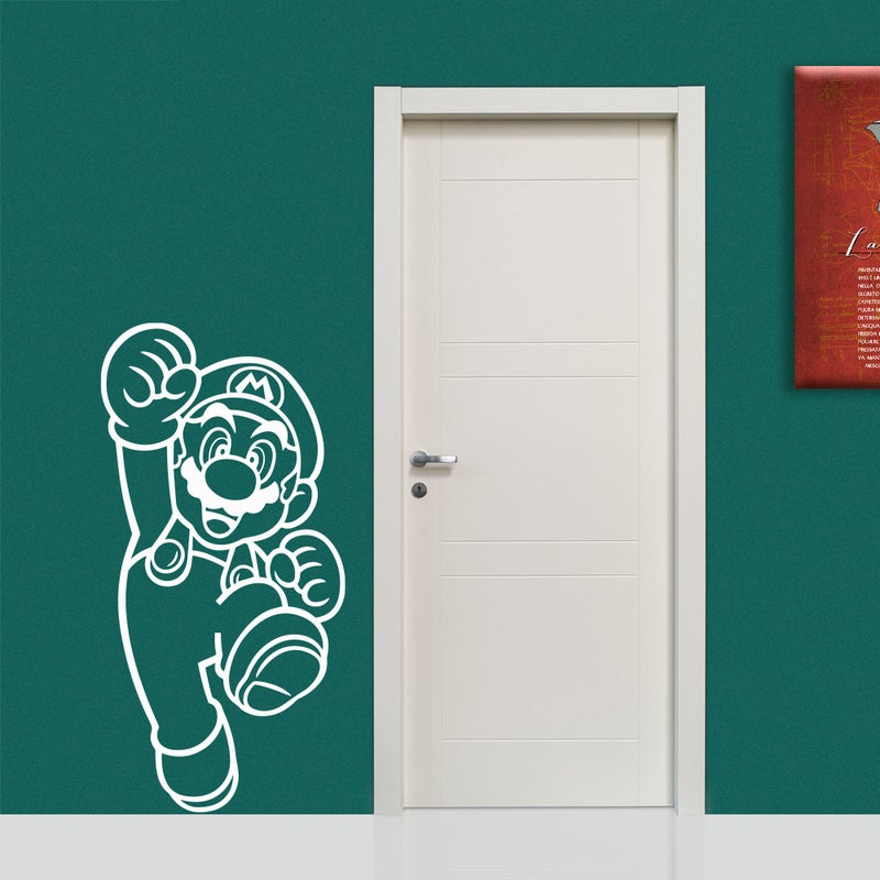SUPERMARIO - Naklejka ścienna winylowa 55x110 cm - kolor BIAŁY