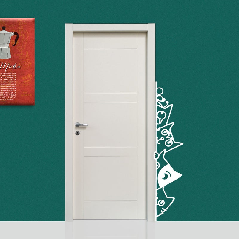 KOTY - Naklejka ścienna winylowa 30X140 cm - kolor BIAŁY