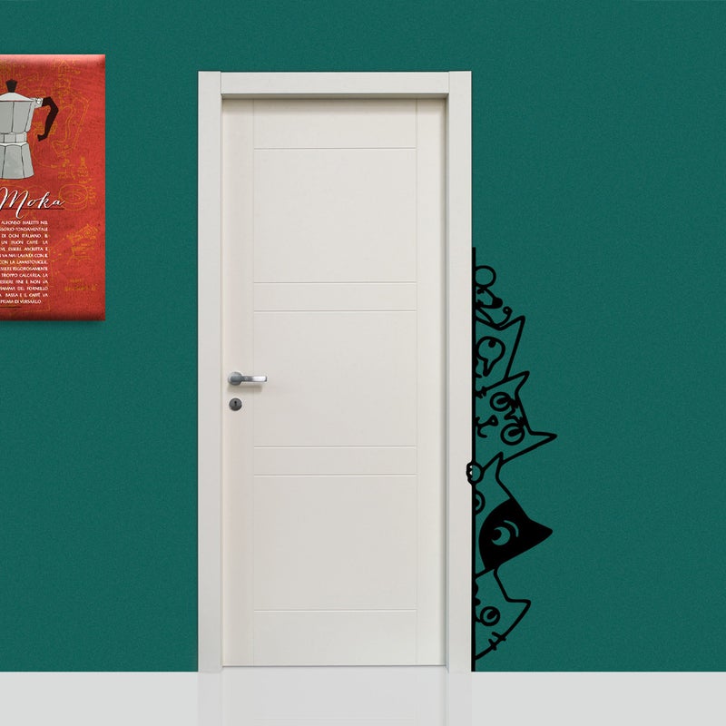 KOTY - Naklejka ścienna winylowa 30X140 cm - kolor CZARNY