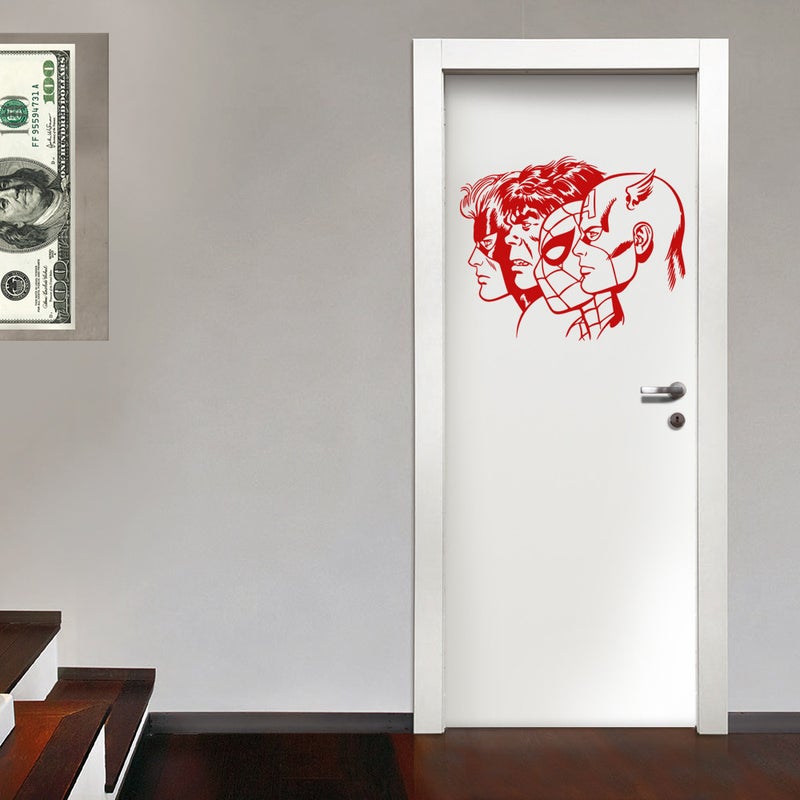 SUPERBOHATEROWIE - Naklejka ścienna winylowa 55x65 cm - kolor czerwony