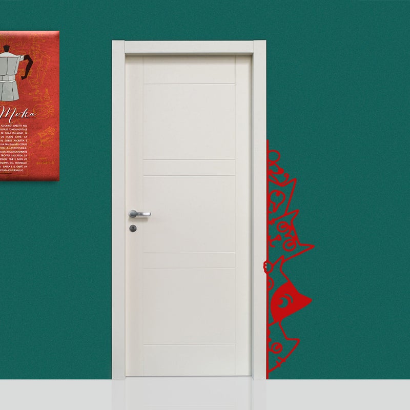 KOTY - Naklejka ścienna winylowa 30X140 cm - kolor czerwony