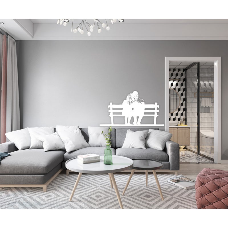 PARA - Naklejka ścienna winylowa 55x100 cm - kolor BIAŁY