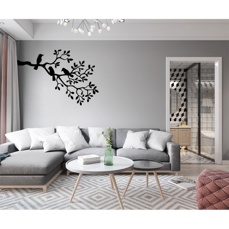 TWIG - Naklejka ścienna winylowa 55x115 cm - kolor CZARNY