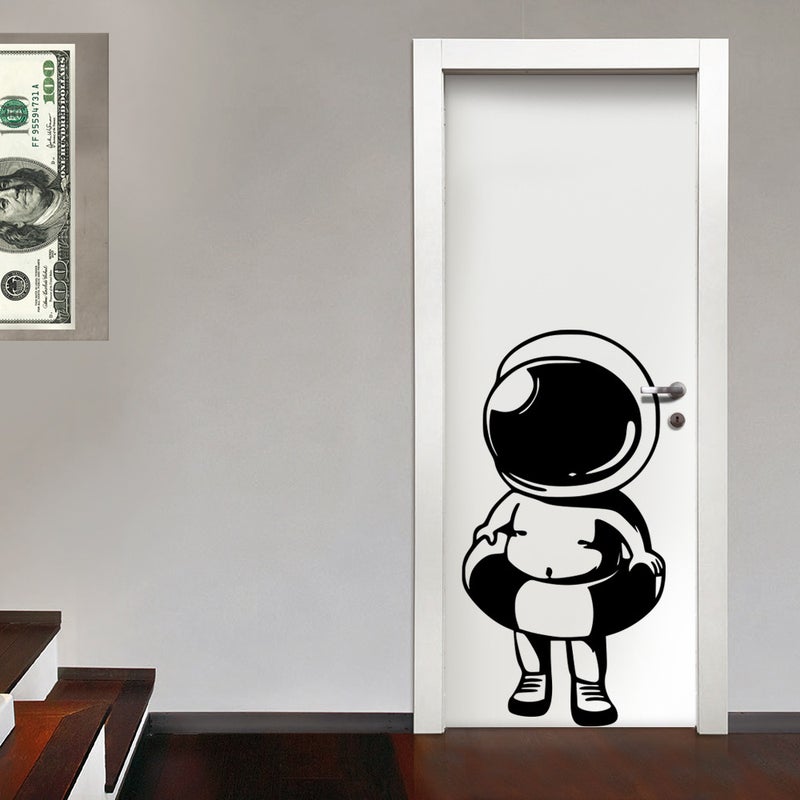 MAŁY ASTRONAUTA - Naklejka ścienna winylowa 55x108 cm - kolor CZARNY