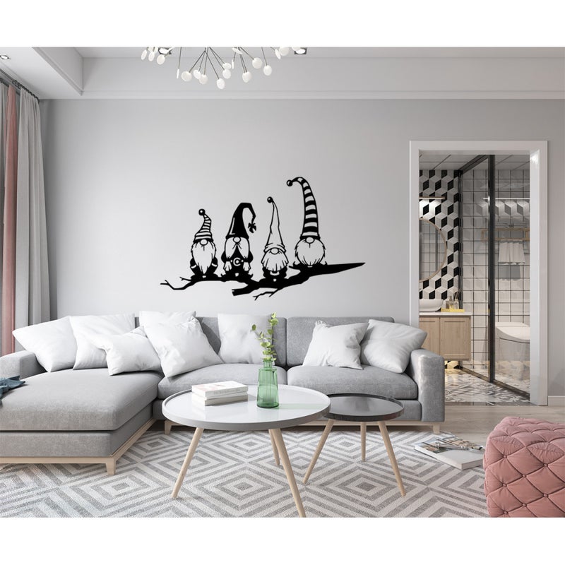 GNOMY - Naklejka ścienna winylowa 55x100 cm - kolor CZARNY