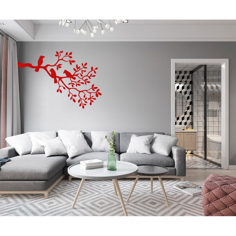 TWIG - Naklejka ścienna winylowa 55x115 cm - kolor czerwony