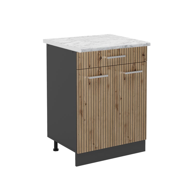 Vicco Szafka dolna do kuchni R-Line, Dąb rzemieślniczy, 60 cm , BP Marmur