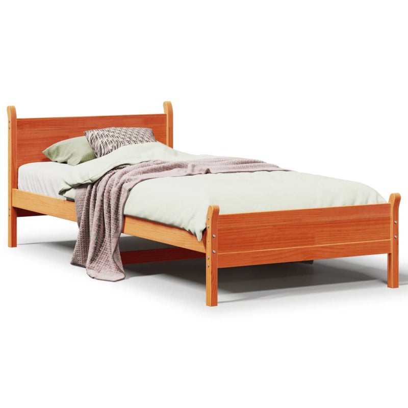 Łóżko Drewniane Rama Łóżka Sofa Brązowe Do Sypialni Pokoju 100x200 cm