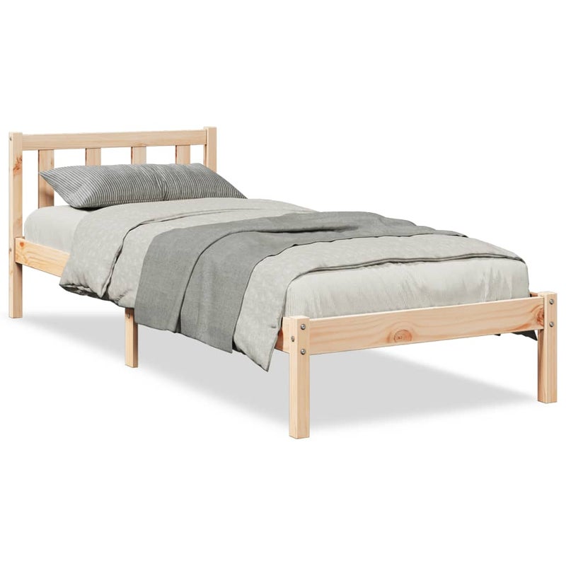 Łóżko Drewniane Rama Łóżka Sofa Brązowe Do Sypialni Pokoju 90x210 cm