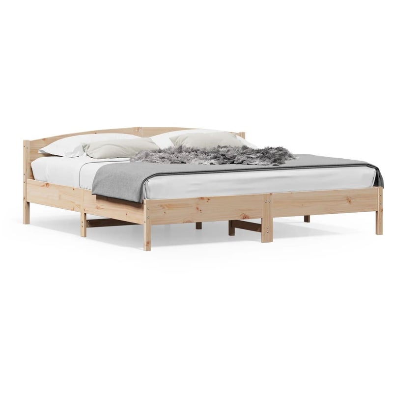 Łóżko Drewniane Rama Łóżka Sofa Brązowe Do Sypialni Pokoju 180x200 cm