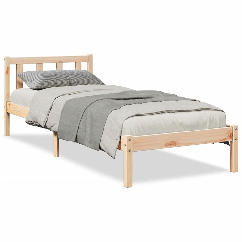 Łóżko Drewniane Rama Łóżka Sofa Brązowe Do Sypialni Pokoju 100x220 cm