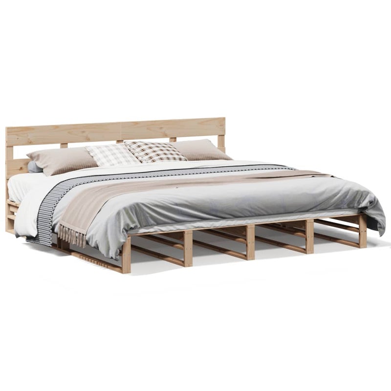 Łóżko Drewniane Rama Łóżka Sofa Brązowe Do Sypialni Pokoju 180x200 cm