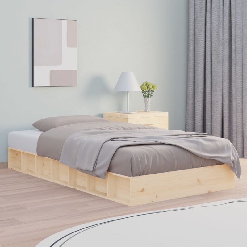 Łóżko Drewniane Rama Łóżka Sofa Brązowe Do Sypialni Pokoju 90 x 200 cm