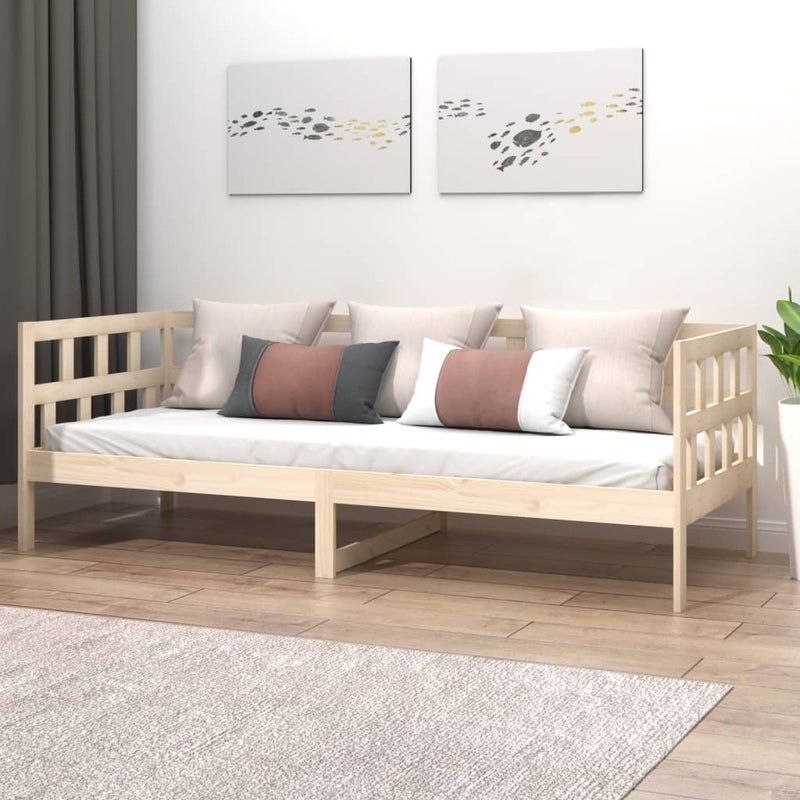 Łóżko Dzienne Drewniane Brązowe Rama Łóżka Ze Stelażem Sofa 90x200 cm