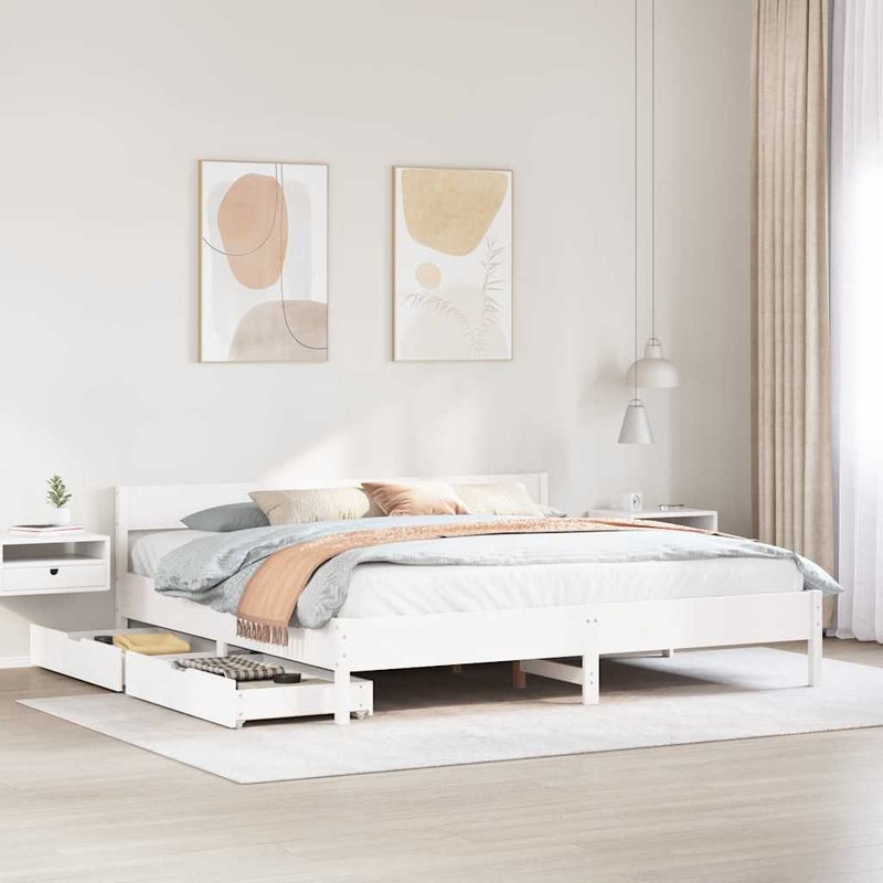 Łóżko Drewniane Rama Łóżka Sofa Biała Do Sypialni Pokoju 180x200 cm