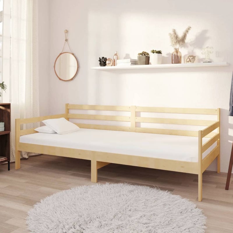 Łóżko Dzienne z Materacem Łózko Drewniane Brązowe Sosna 90x200 cm