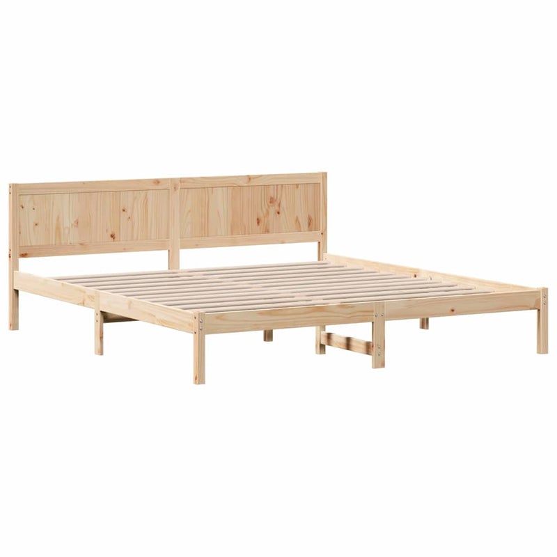 Łóżko Drewniane Brązowe Rama Łóżka Ze Stelażem Sypialnia Pokój 200 x 200 cm