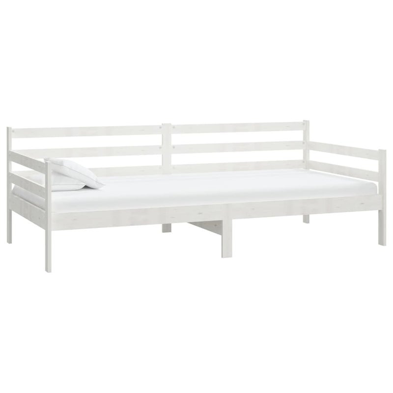 Łóżko Dzienne Białe Drewniane Rama Łóżka Drewniana Ze Stelażem Do Sypialni Pokoju 90x200 cm