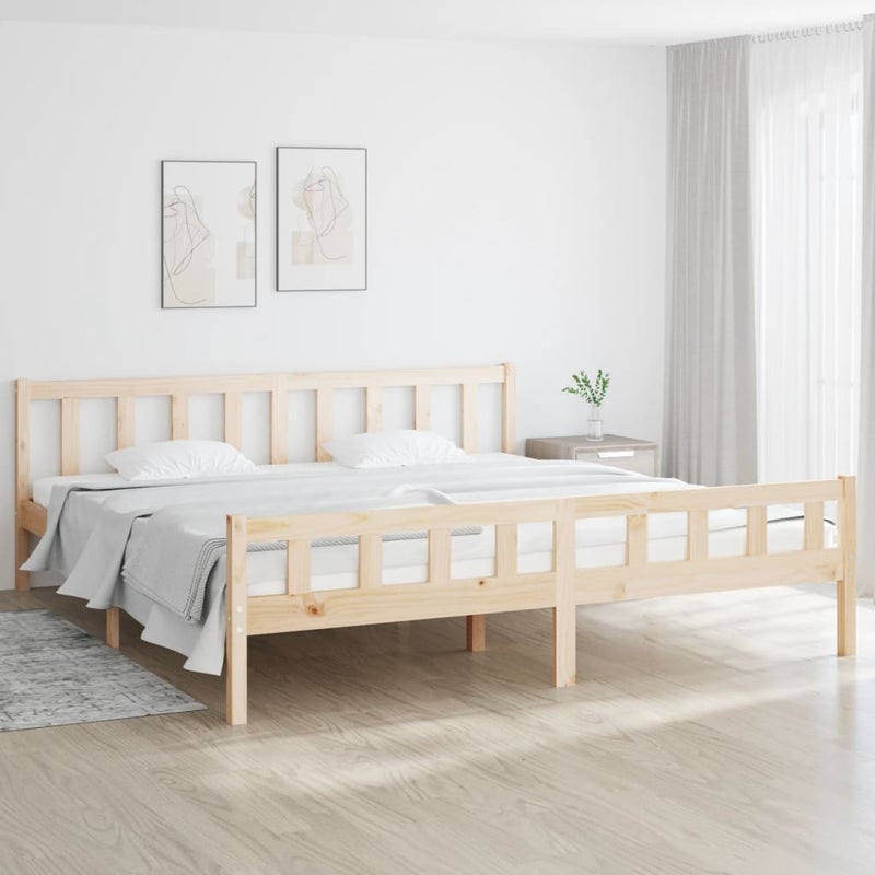 Łóżko Drewniane Brązowe Rama Łóżka Ze Stelażem Drewniana Do Sypialni Pokoju 160x200 cm