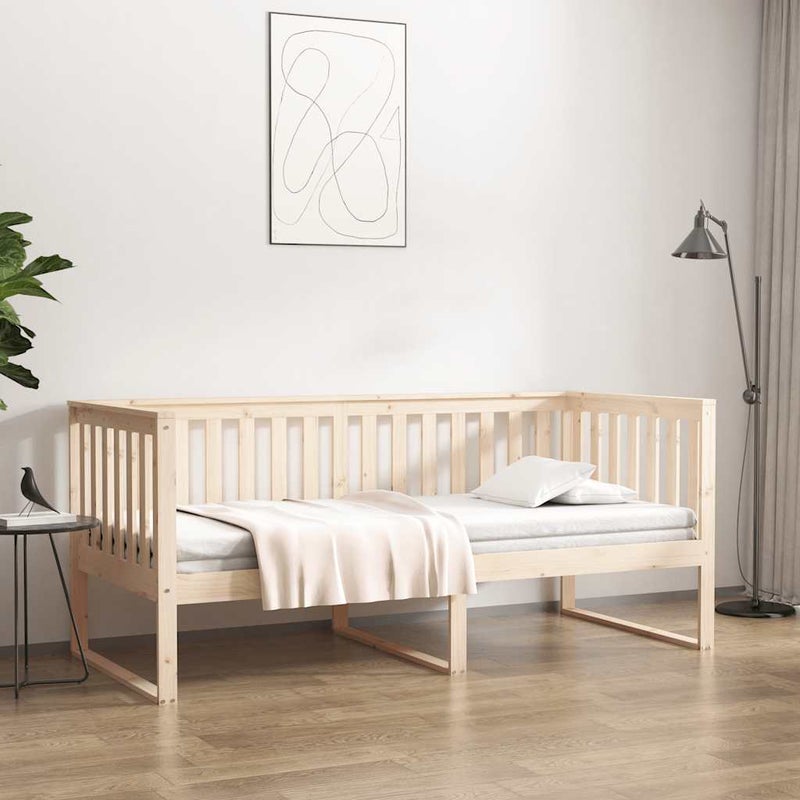 Łóżko Dzienne Drewniane Brązowe Rama Łóżka Ze Stelażem Sofa 100x200 cm