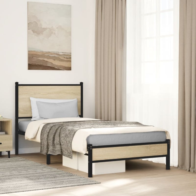 Łóżko Metalowe Czarne Rama łóżka Ze Stelażem Łóżko Do Sypialni Pokoju 80x200 cm