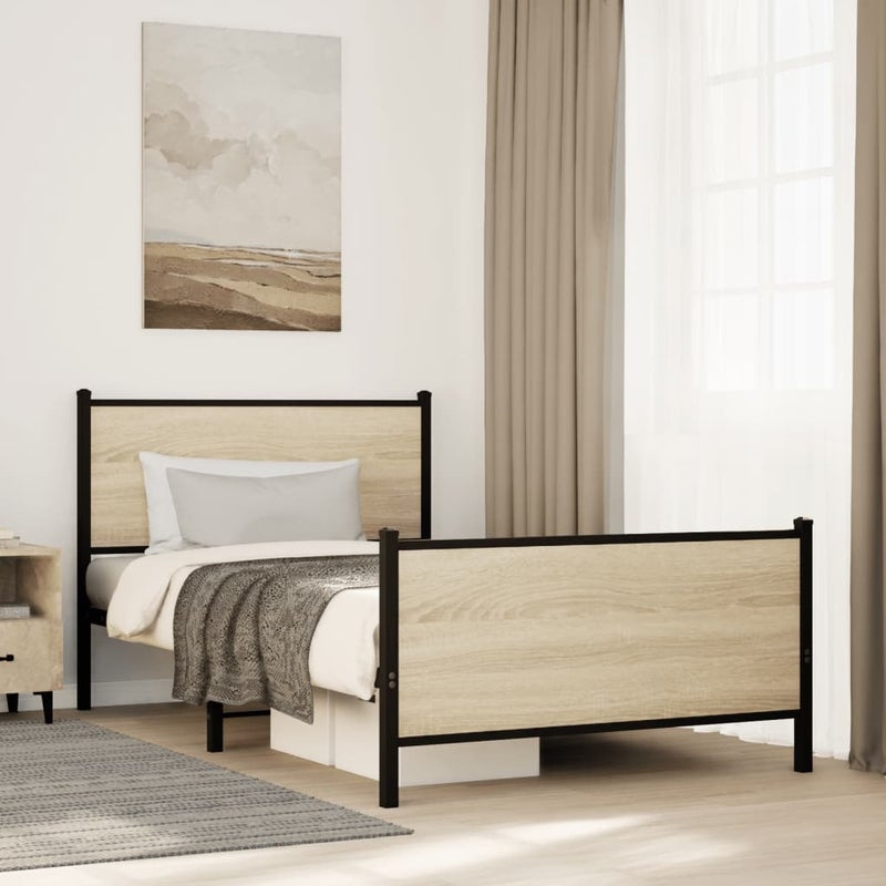 Łóżko Metalowe Rama Łóżka Ze Stelażem Do Pokoju Sypialni 107x203 cm