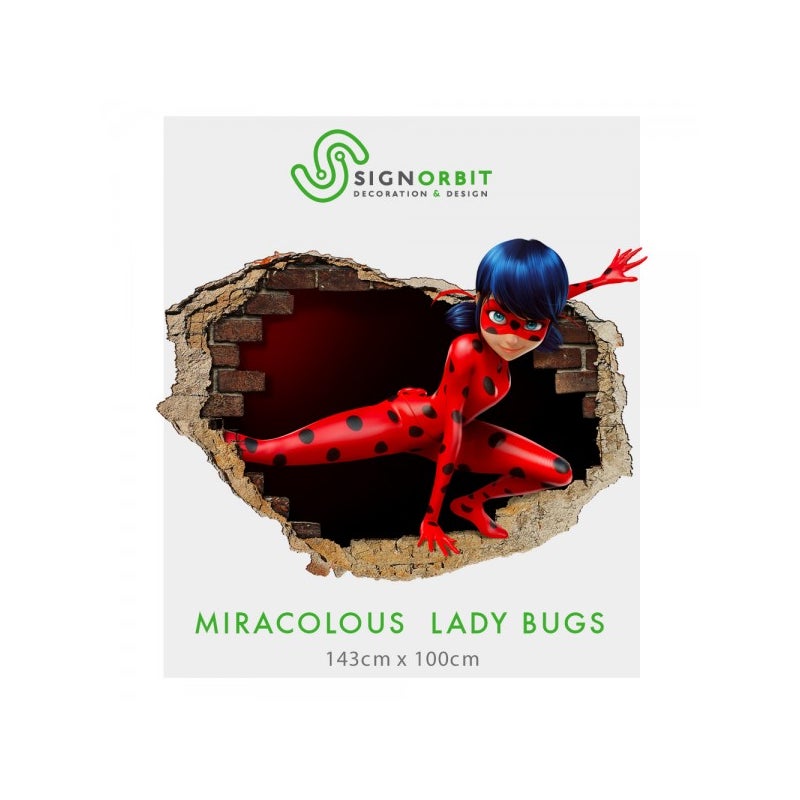 CUDOWNA BIEDRONKA - Naklejka ścienna 3D - Naklejka ścienna do pokoju dziecięcego o wymiarach 145x100 cm.