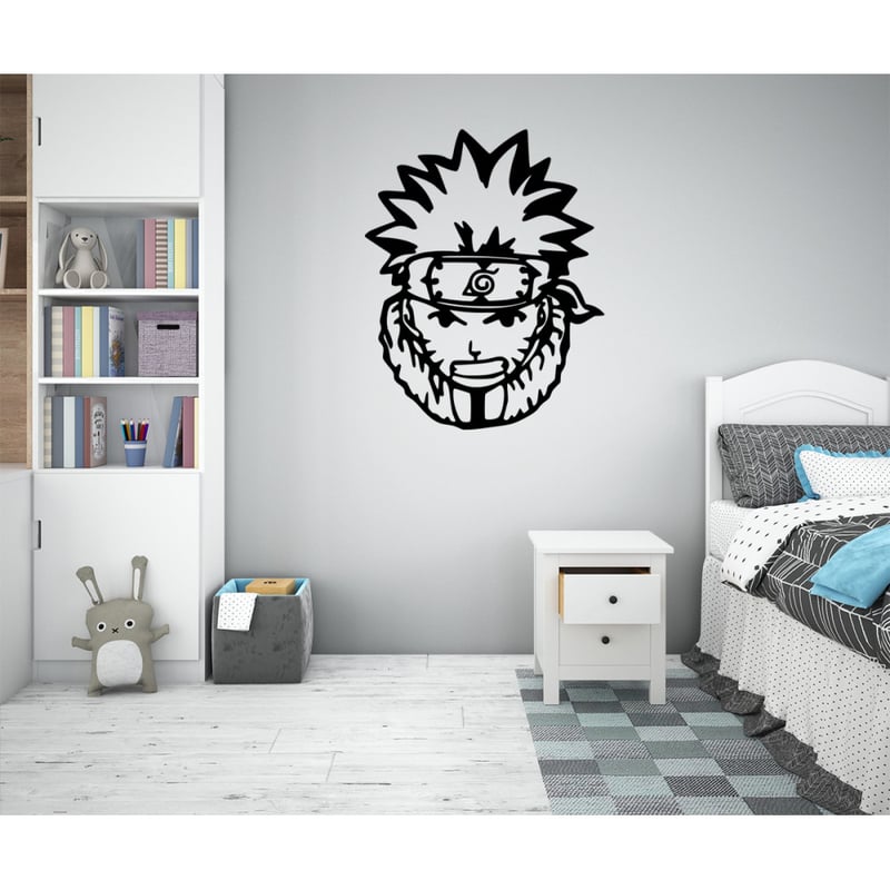 NARUTO - Naklejka ścienna winylowa 55x70 cm - kolor CZARNY