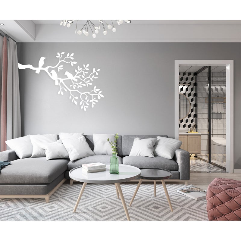 TWIG - Naklejka ścienna winylowa 55x115 cm - kolor BIAŁY