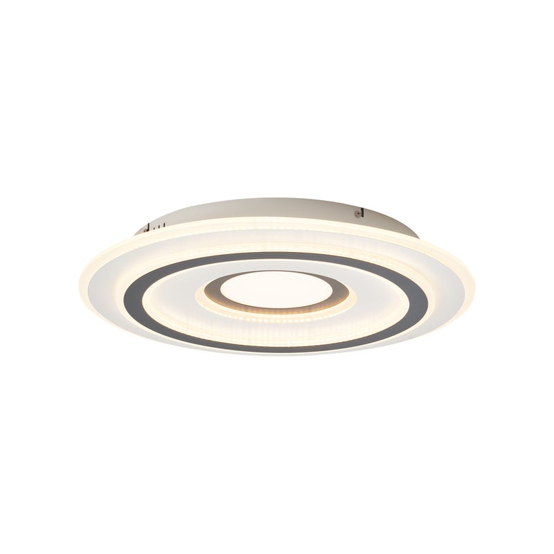 Designerska lampa sufitowa biała z ciemnoszarymi okrągłymi elementami z LED z możliwością ściemniania - Taylor