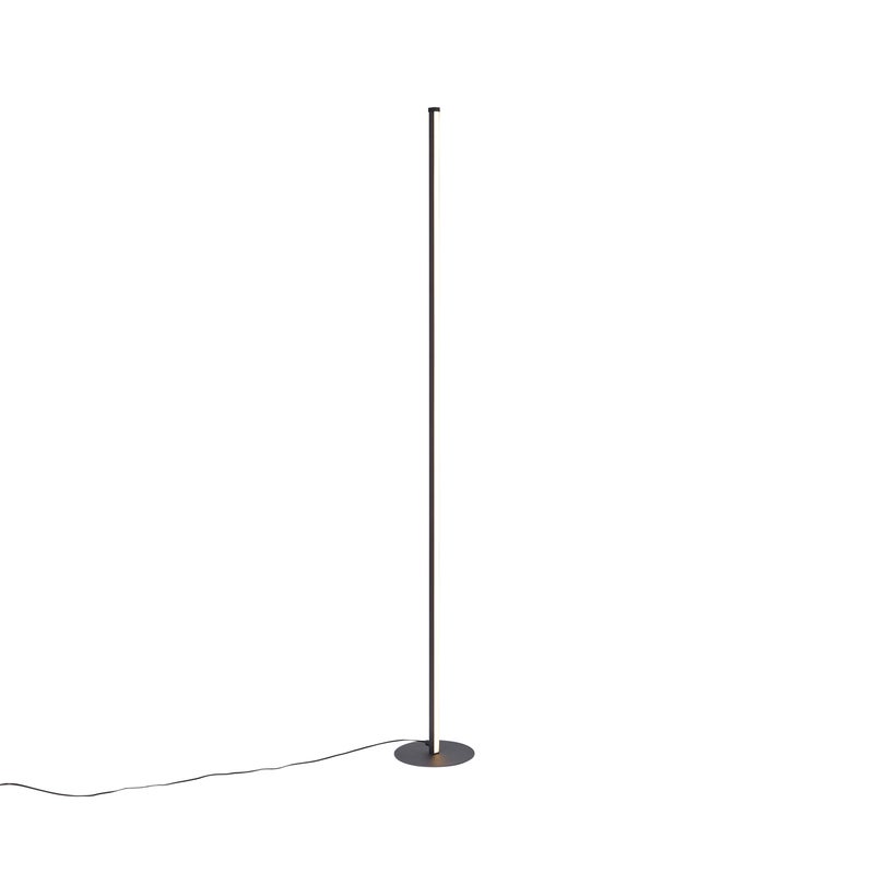 Designerska lampa podłogowa czarna z diodą LED i ściemniaczem dotykowym - Clutch