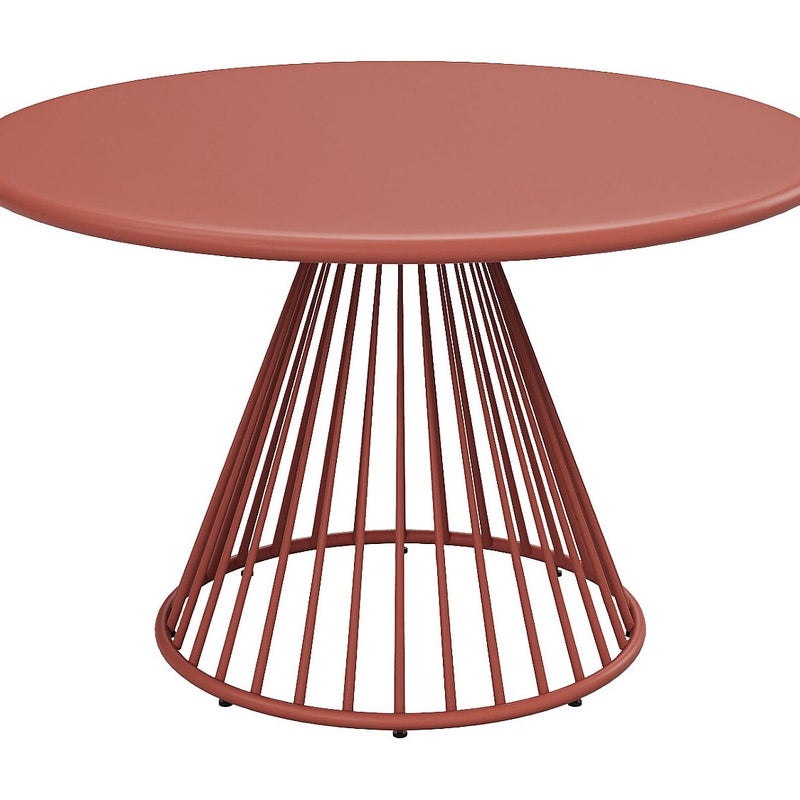 Stół ogrodowy D.120 cm z metalu - Terracotta - BIRMOS od MYLIA
