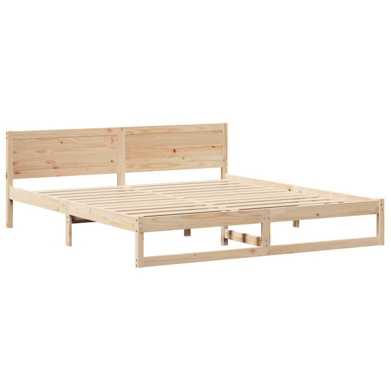 Łóżko Drewniane Brązowe Rama Łóżka Ze Stelażem Sypialnia Pokój 200 x 200 cm