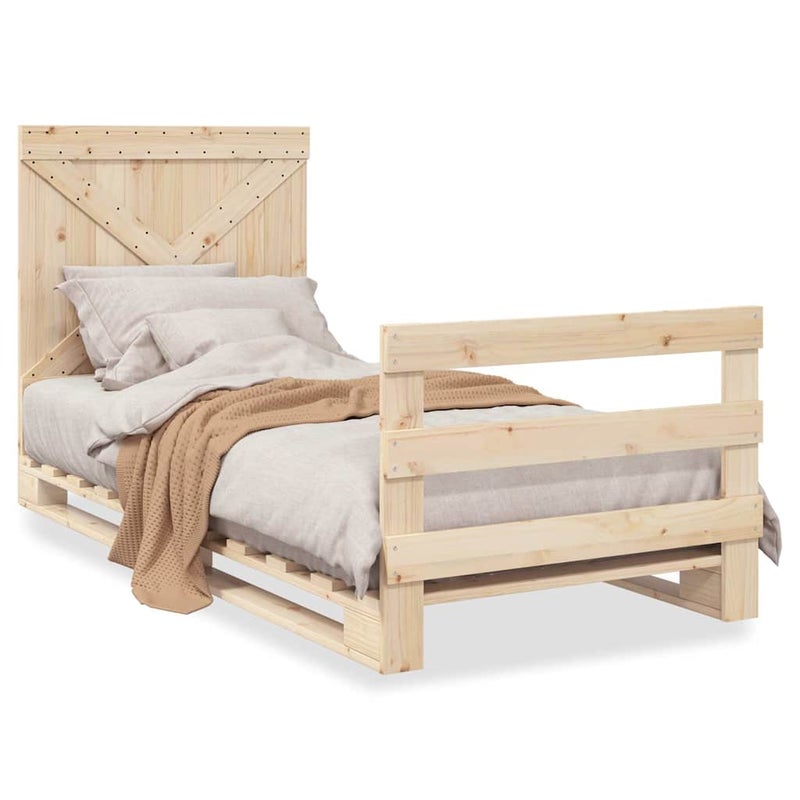 Łóżko Drewniane Rama Łóżka Sofa Brązowe Do Sypialni Pokoju 90x200 cm