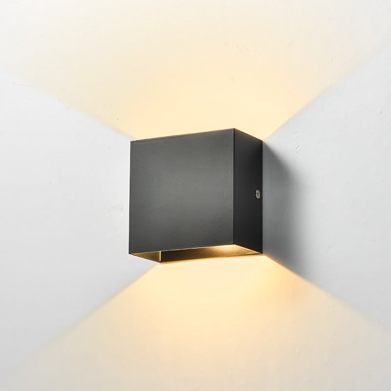 Zestaw 2 nowoczesnych lamp ściennych LED 6W do użytku wewnętrznego, kinkiet kwadratowy 3000K, sypialnia