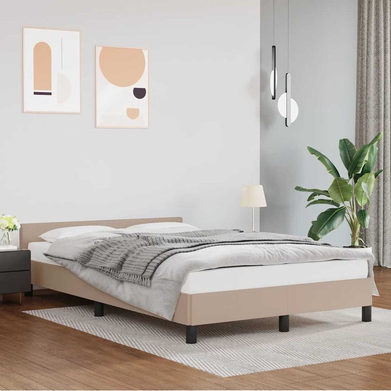 Łóżko Tapicerowane Cappuccino Rama Łóżka Ze Stelażem 120x200 cm